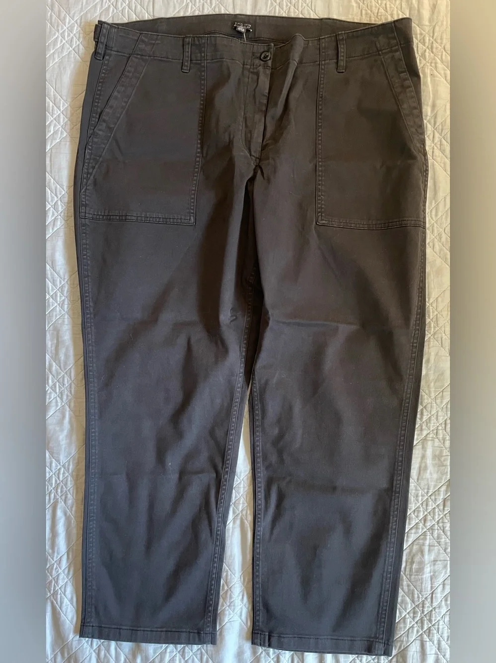 J CREW patch-pocket slim chino pant in Black Size 20 NWT $98 CS208